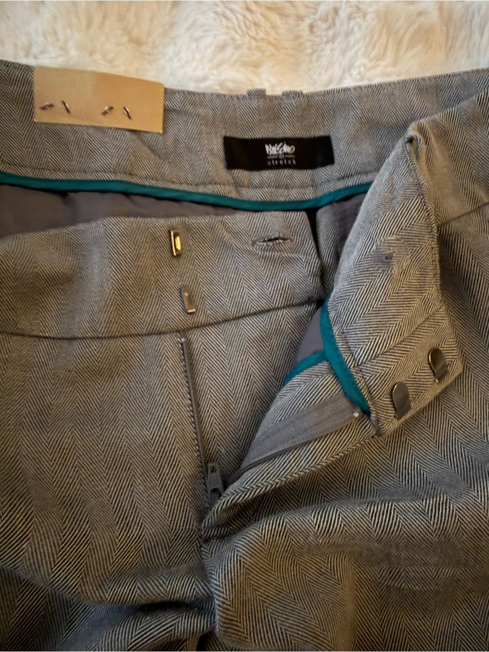 New size 12 women’s pants Classic Gray Dress/work Pants. Straight Leg. Mid waist - Picture 3 of 8